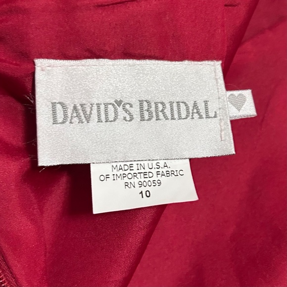 David's Bridal Red Pencil Skirt 10 Silky Satin Christmas Office Holiday Party - Picture 6 of 10